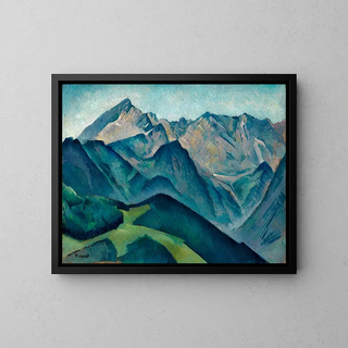 Vue sur l'Alpspitze - Alexander Kanoldt — framed artwork on a wall