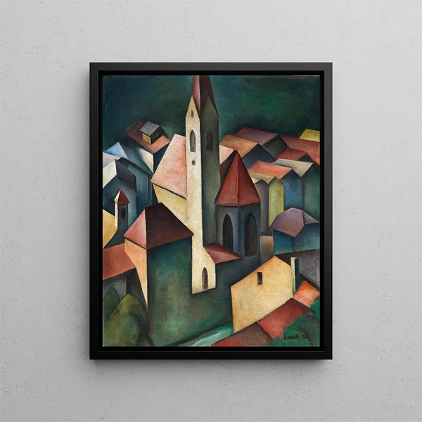 L'église III St. Andreas à Klausen Tyrol du Sud - Alexander Kanoldt — framed artwork on a wall