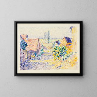 Rue de village à Leopoldshafen II - Alexander Kanoldt — framed artwork on a wall
