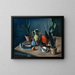 Grand nature morte avec cruches et boîte à thé rouge - Alexander Kanoldt — framed artwork on a wall