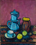 Still life with coffeeware and apples - Alexander Kanoldt — artwork view
