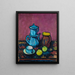 Still life with coffeeware and apples - Alexander Kanoldt — framed artwork on a wall