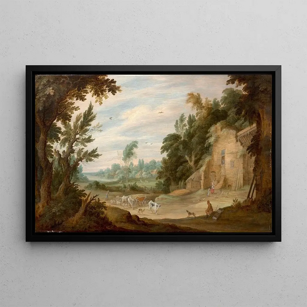 The Return of the Herd - Alexander Keirincx — framed artwork on a wall