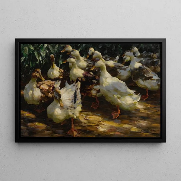 Canards au soleil - Alexander Koester — framed artwork on a wall