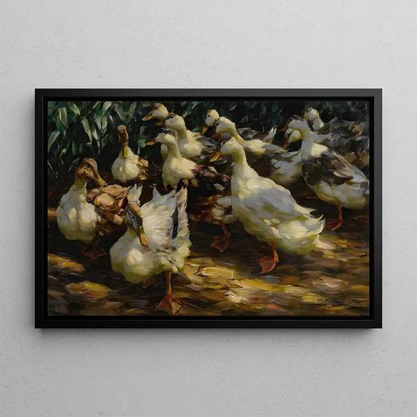 Canards au Soleil (Conflit de Cas) - Alexander Koester — framed artwork on a wall
