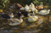 Ducks in the pond, Ducks at the stream - Alexander Koester — artwork view