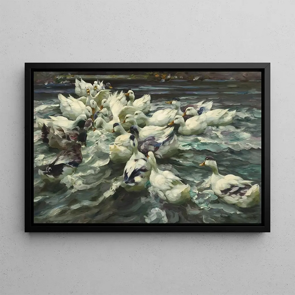 Ducks in the Pond - Alexander Koester — framed artwork on a wall
