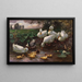 Duck with ducks and ducklings by the lake - Alexander Koester — framed artwork on a wall