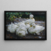 Five White Ducks Resting - Alexander Koester — framed artwork on a wall