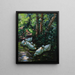 Six ducks in the water - Alexander Koester — framed artwork on a wall
