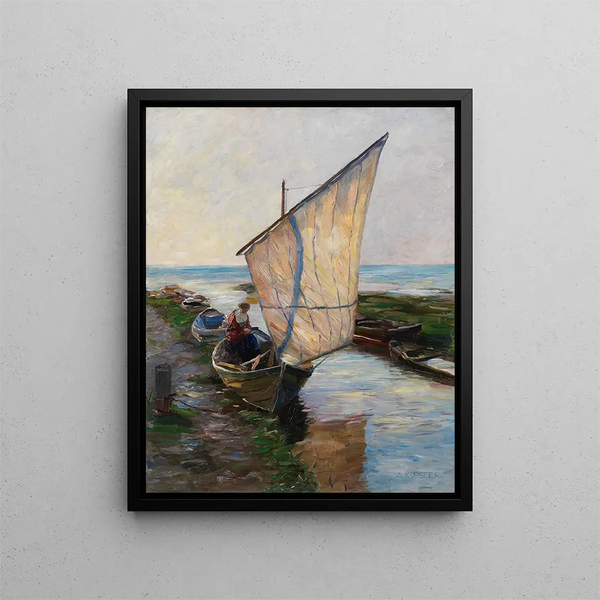 Sailing Ship Painting Holland - Alexander Koester — framed artwork on a wall