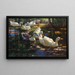 Seven Ducks in a Shaded Pond - Alexander Koester — framed artwork on a wall