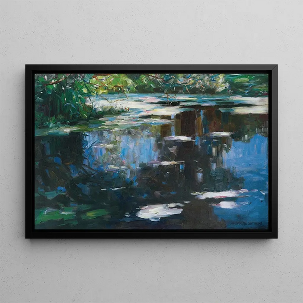 Flowers of the Pond, Altwasser near Brixen - Alexander Koester — framed artwork on a wall