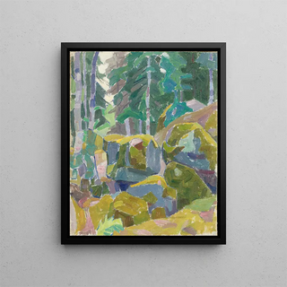 Landscape with Trees - Alexander Konstantinovitch Bogomazov — framed artwork on a wall