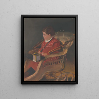 Image of a boy in a Coca-Cola - Alexander Kubnyi — framed artwork on a wall