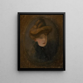 Portrait of a Woman - Alexander Kubnyi — framed artwork on a wall