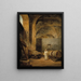 a monk in a ruined cellar transformed into a wine cellar - Alexander Laurus — framed artwork on a wall