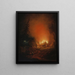 Night Fire in a Farmhouse - Alexander Laurus — framed artwork on a wall