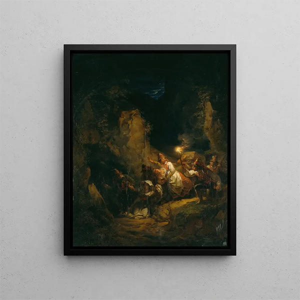 Italian bandits kidnapping women - Alexander Laurus — framed artwork on a wall