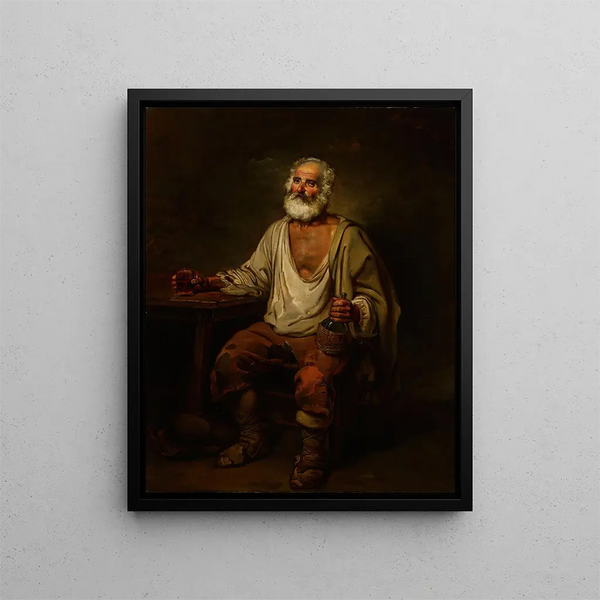 a man drinking wine - Alexander Laurus — framed artwork on a wall