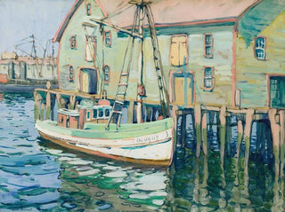 Boats at the dock - Alexander M Hudnut — artwork view