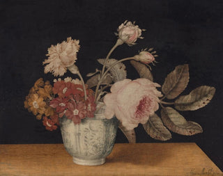 Flowers in a Delft Vase - Alexander Marshal — artwork view