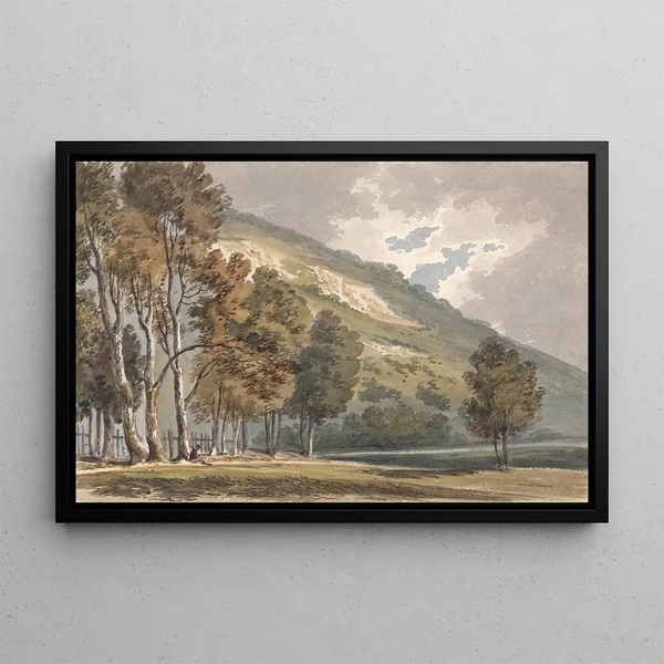 Landscape Painting of Boxhill, Surrey - Alexander Monro — framed artwork on a wall