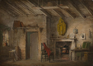 Scene decor painting for Heart of Midlothian, Deans cottage - Alexander Nasmyth — artwork view
