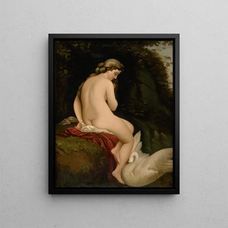 Leda and the Swan - Alexander Nyulassy — framed artwork on a wall