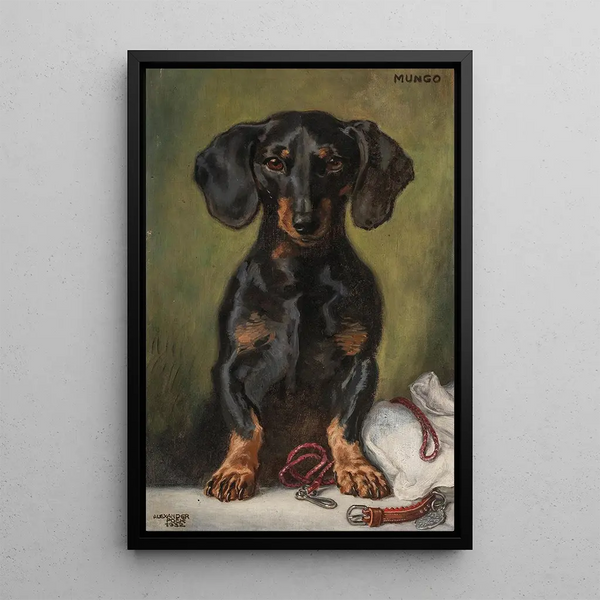 Le cher, intelligent, joyeux et fidèle Mungerl - Alexander Pock — framed artwork on a wall