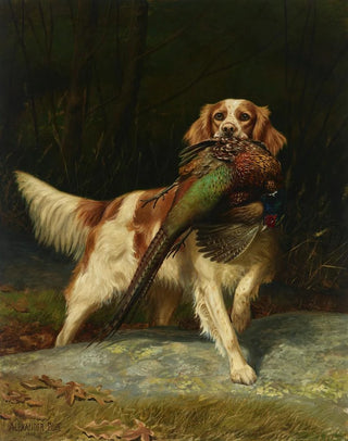 Springer Spaniel with Pheasant - Alexander Pope — artwork view