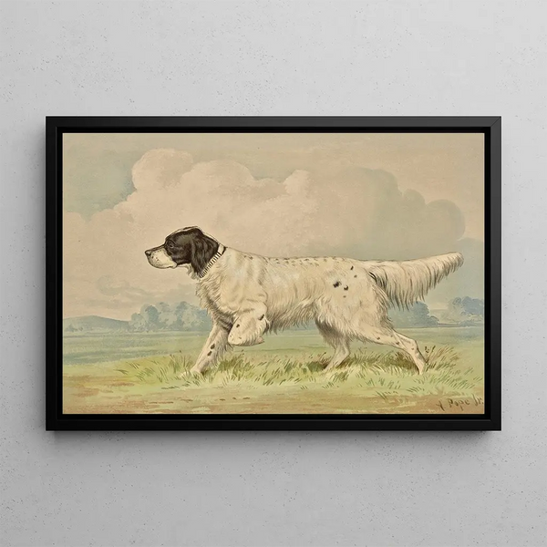 Retriever tacheté debout pointant à gauche - Alexander Pope Jr — framed artwork on a wall