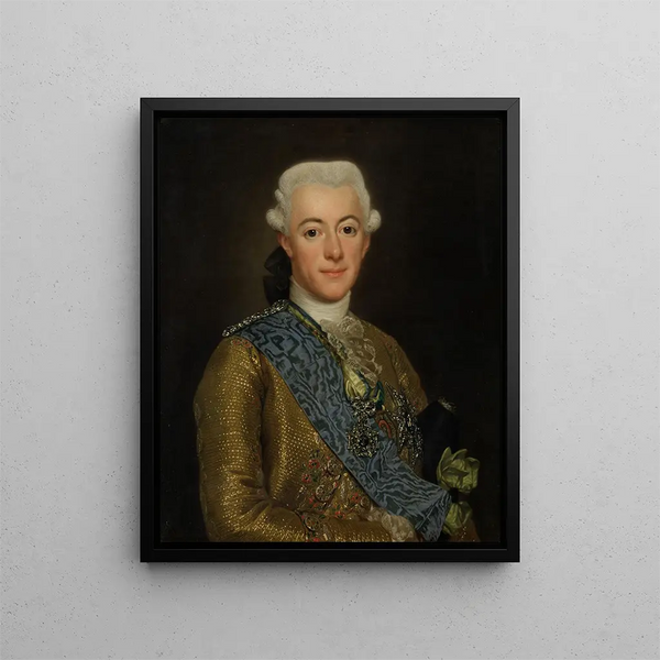 King Gustav III of Sweden - Alexander Roslin — framed artwork on a wall