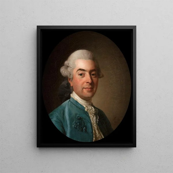 Portrait of Charles Marin de La Haye des Fossés, royal tax farmer 1736-1790 - Alexander Roslin — framed artwork on a wall