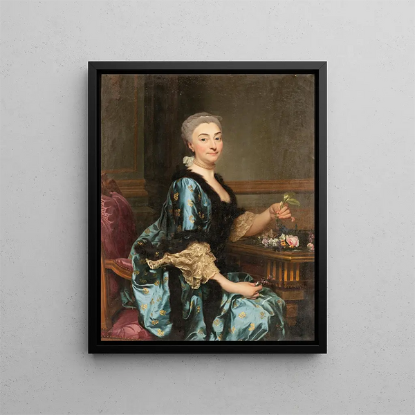 Portrait of Marguerite de Conzié - Alexander Roslin — framed artwork on a wall