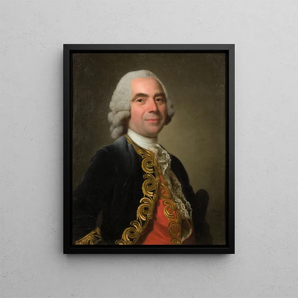 Portrait of a Rider - Alexander Roslin — framed artwork on a wall