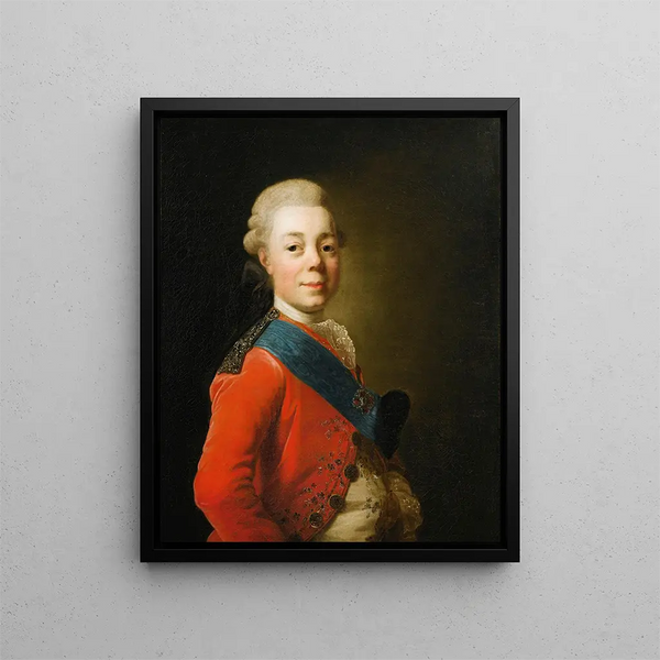 Portrait of Emperor Paul I of Russia - Alexander Roslin — framed artwork on a wall