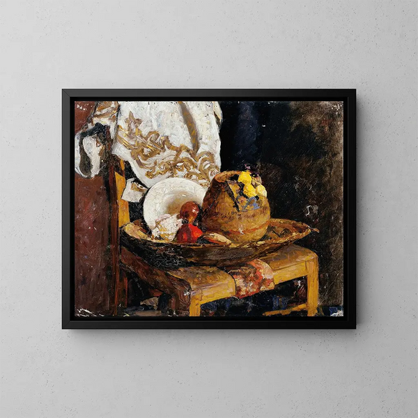 Nature morte avec cruche et fruits - Alexander Rothaug — framed artwork on a wall