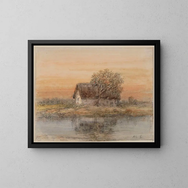 Farm with tree - Alexander Schaepkens — framed artwork on a wall