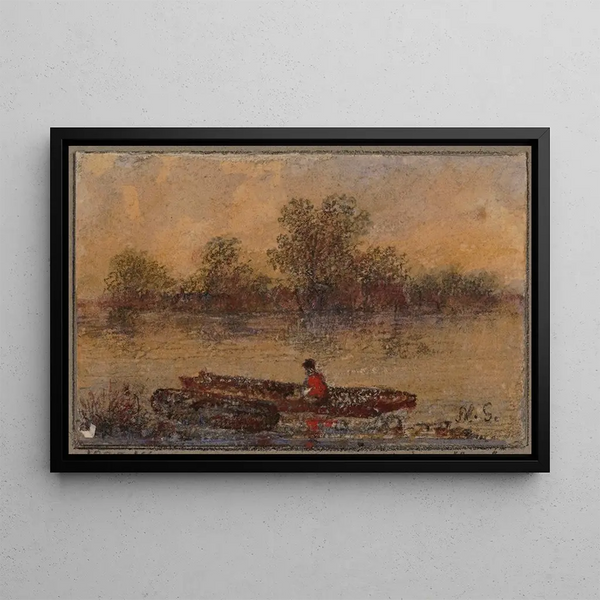 Boat on the Shore - Alexander Schaepkens — framed artwork on a wall
