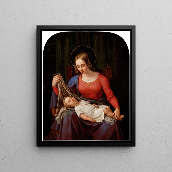 Virgin and Child - Alexander Schramm — framed artwork on a wall