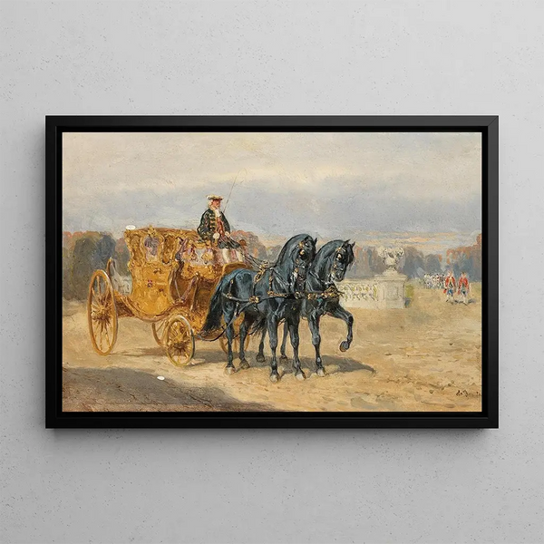La Calèche de la Cour - Alexander von Bensa — framed artwork on a wall