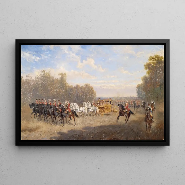 Large Seigneurial Exit Painting - Alexander von Bensa — framed artwork on a wall