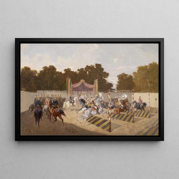 Historical Carousel Painting - Alexander von Bensa — framed artwork on a wall