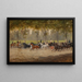 Horse-drawn carriage race painting - Alexander von Bensa — framed artwork on a wall
