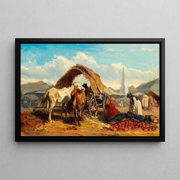 Market Day Painting - Alexander von Bensa — framed artwork on a wall