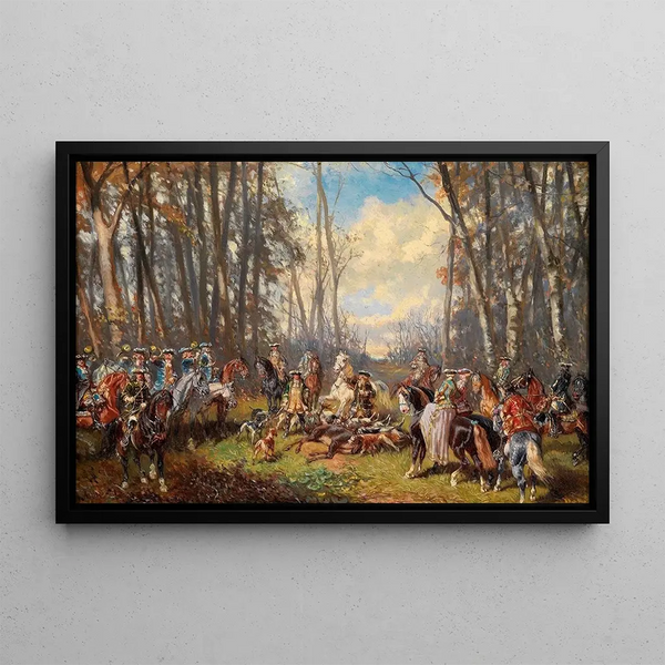 After a successful hunt - Alexander von Bensa — framed artwork on a wall