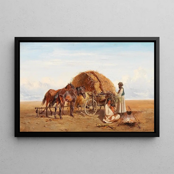 Repos dans la puszta - Alexander von Bensa — framed artwork on a wall