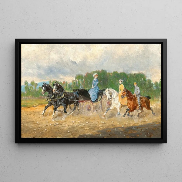 Promenade en voiture - Alexander von Bensa — framed artwork on a wall