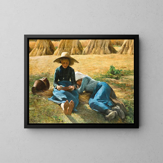 Repos dans les champs - Alexandre-Émile Boiron — framed artwork on a wall